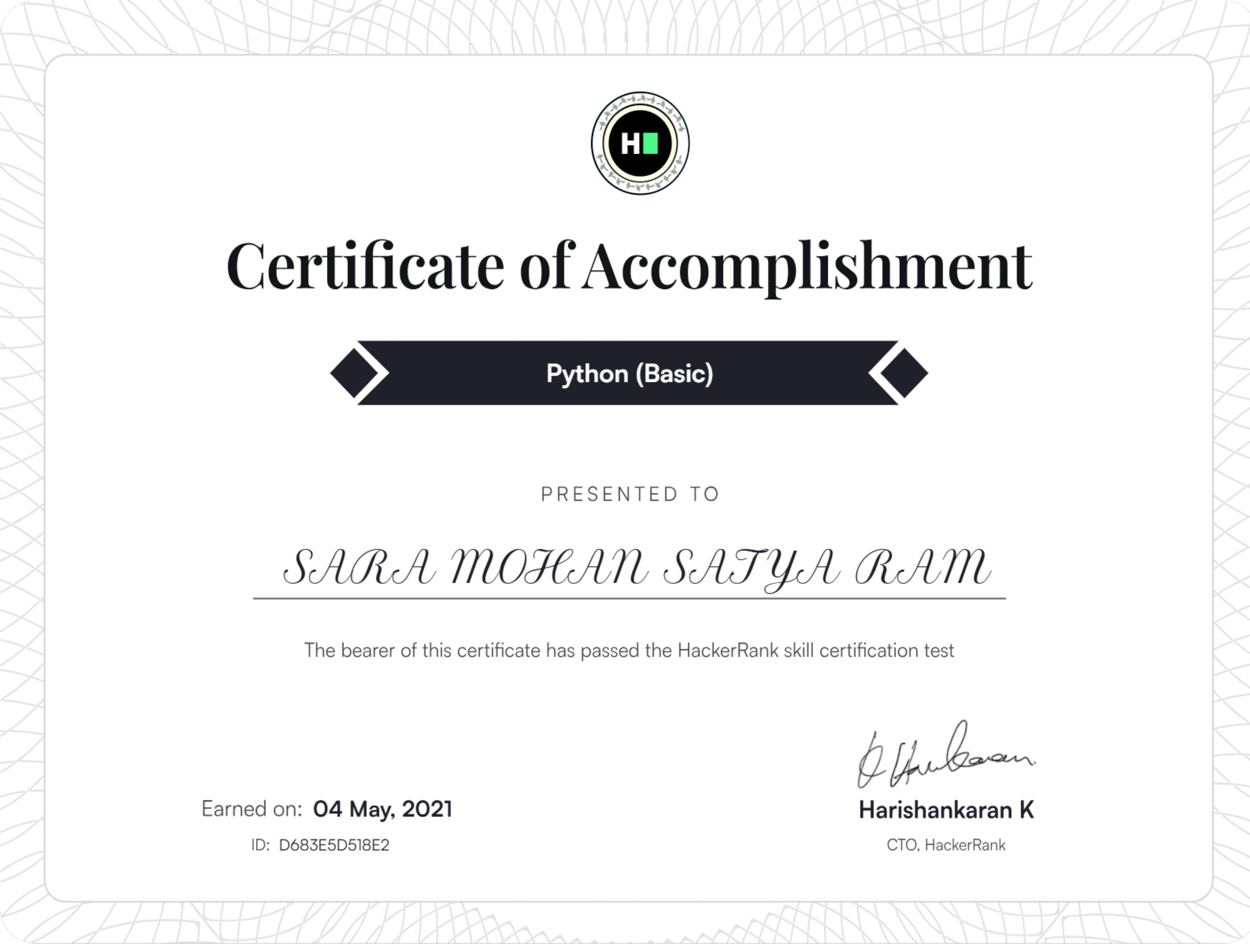 Python Certificate